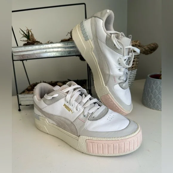 Puma Shoes Puma Womens Cali Sports Mix 3722 02 White Running